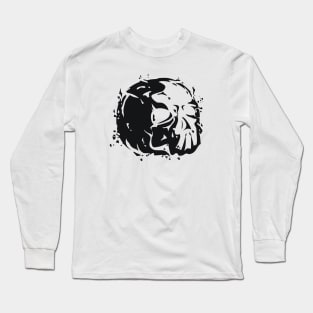 Skull Grunge Ink Long Sleeve T-Shirt